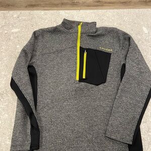Spyder Heather Gray and Black Pullover with Yellow Zipper